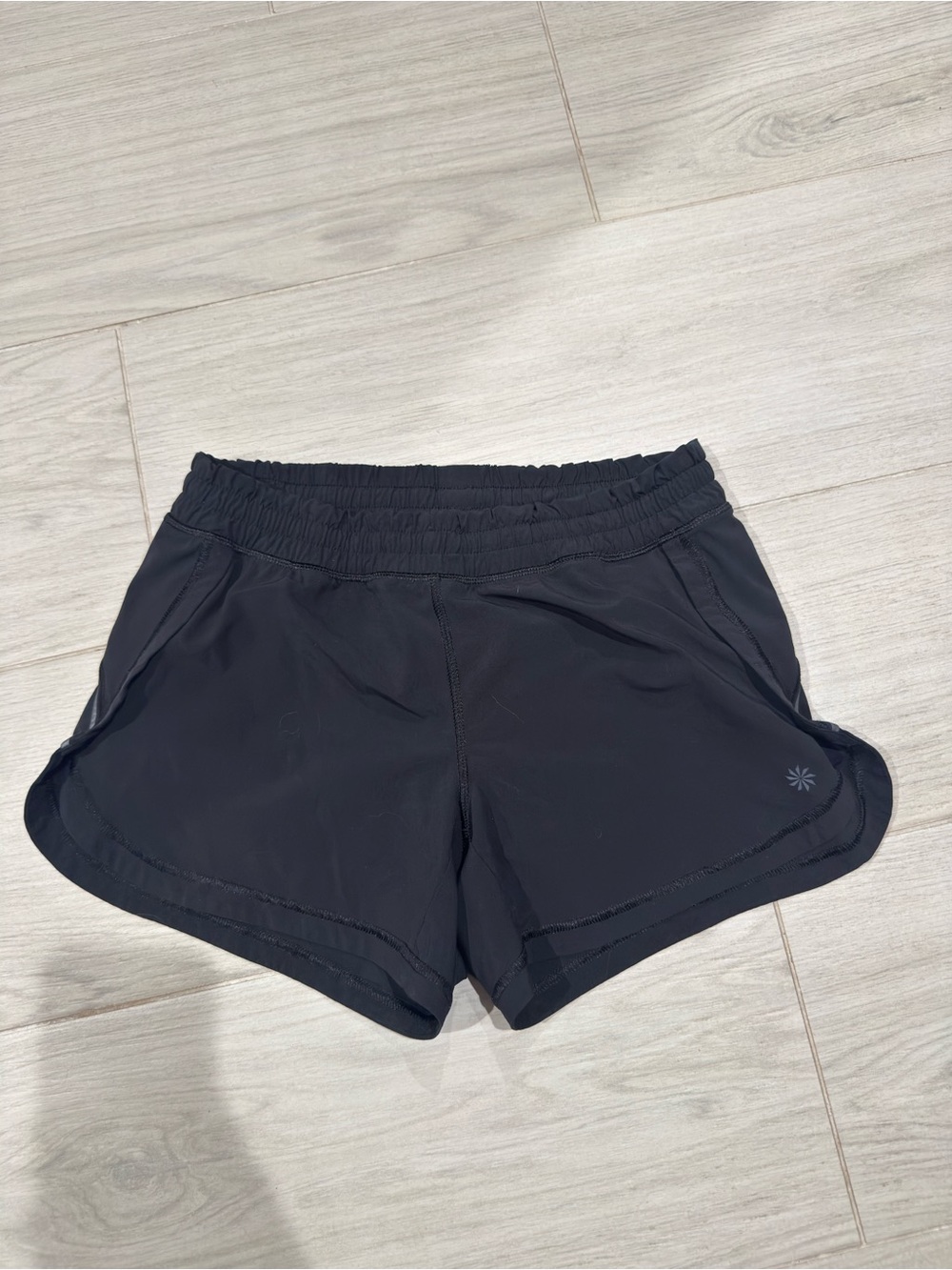 Athleta Mid Rise Running Shorts Black Size Small